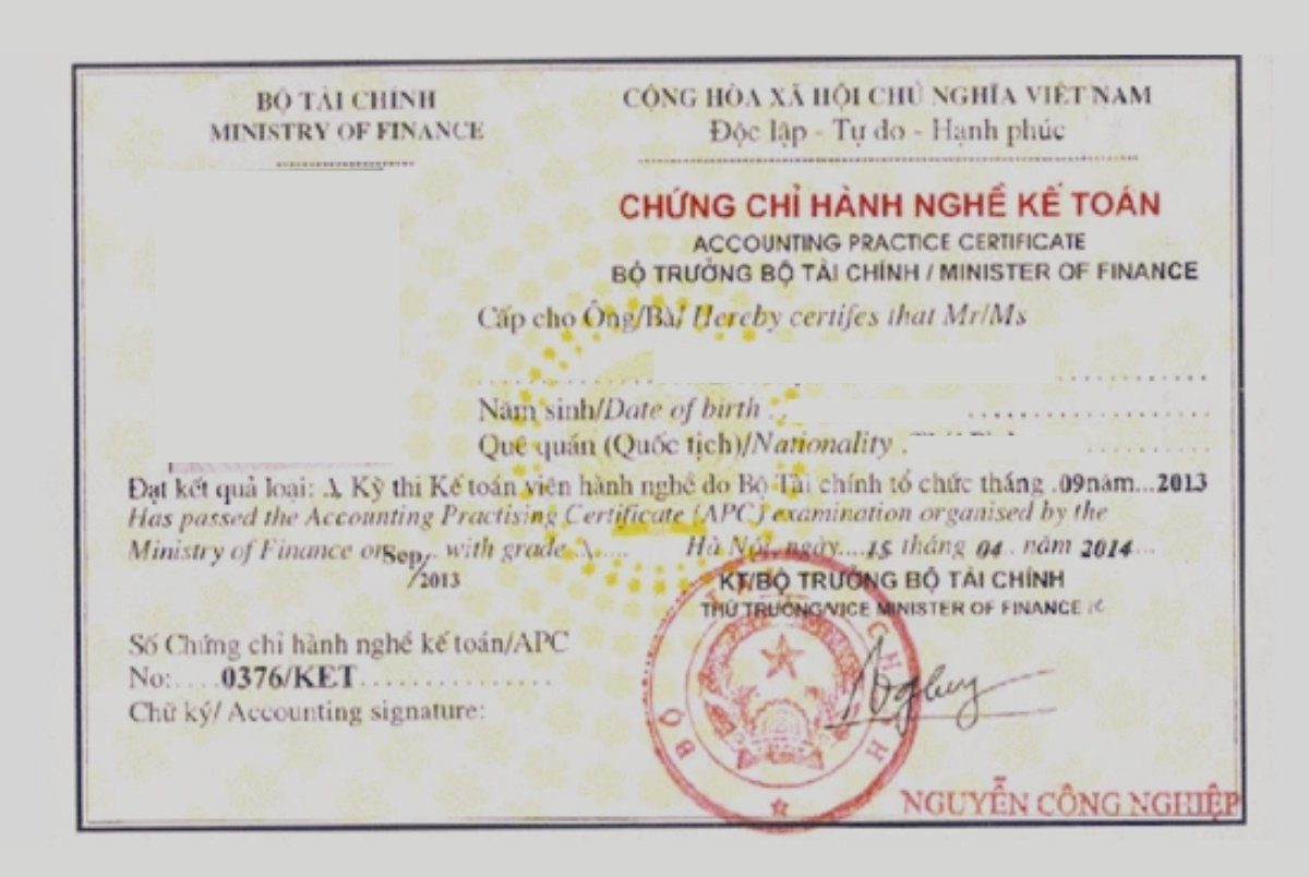 Chứng Chỉ CPA Kế Toán Viên
